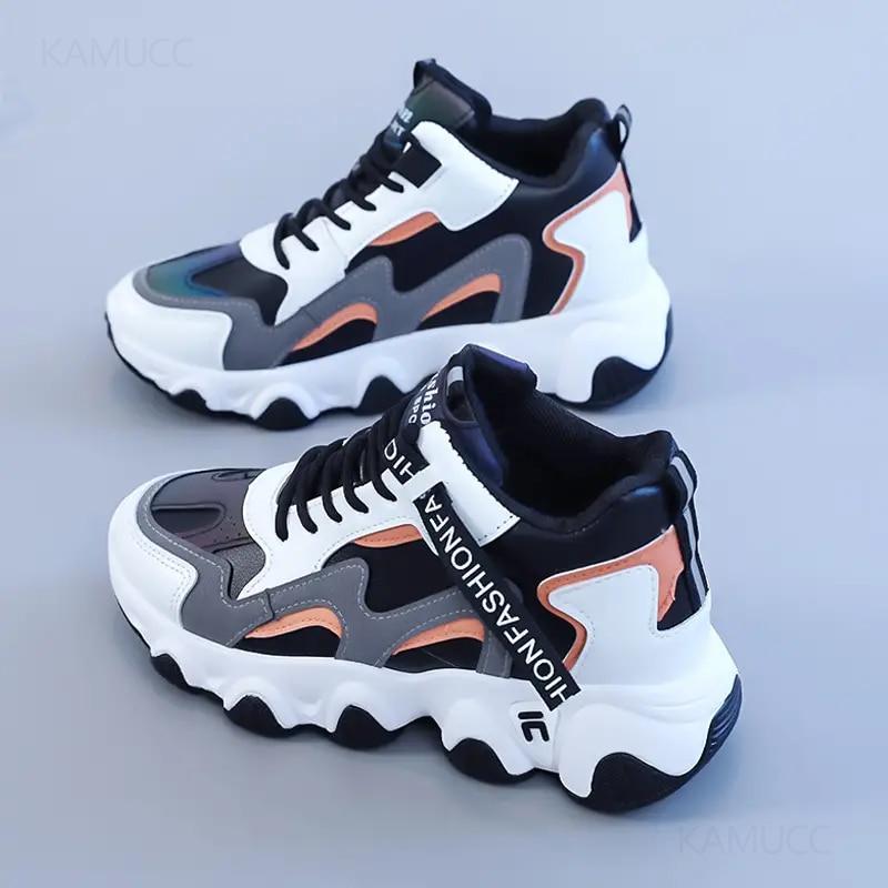 New-Women-Lace-Up-Sneakers-Woman-Thick-Sole-Non-slip-Shoes-Lady-Waterproof-Colorblock-Chunky-Sneakers-1