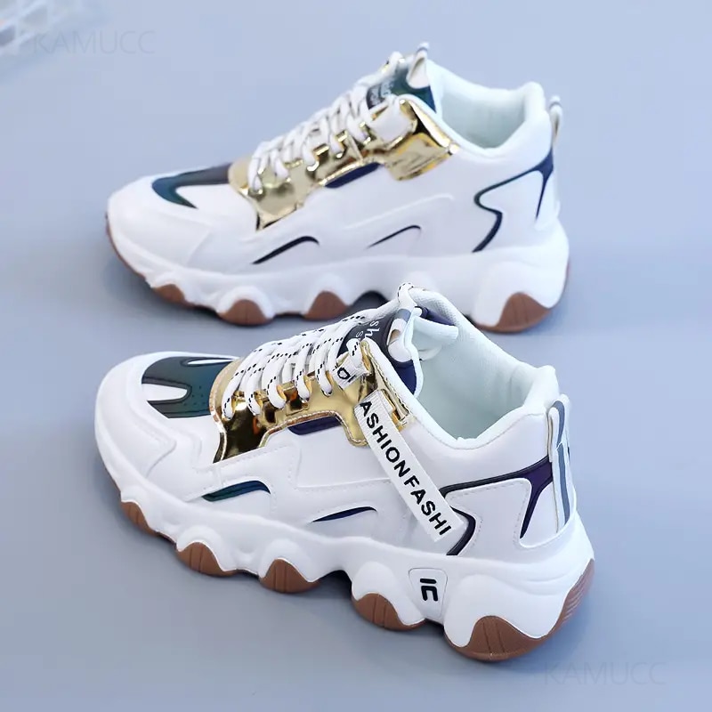 New-Women-Lace-Up-Sneakers-Woman-Thick-Sole-Non-slip-Shoes-Lady-Waterproof-Colorblock-Chunky-Sneakers-2