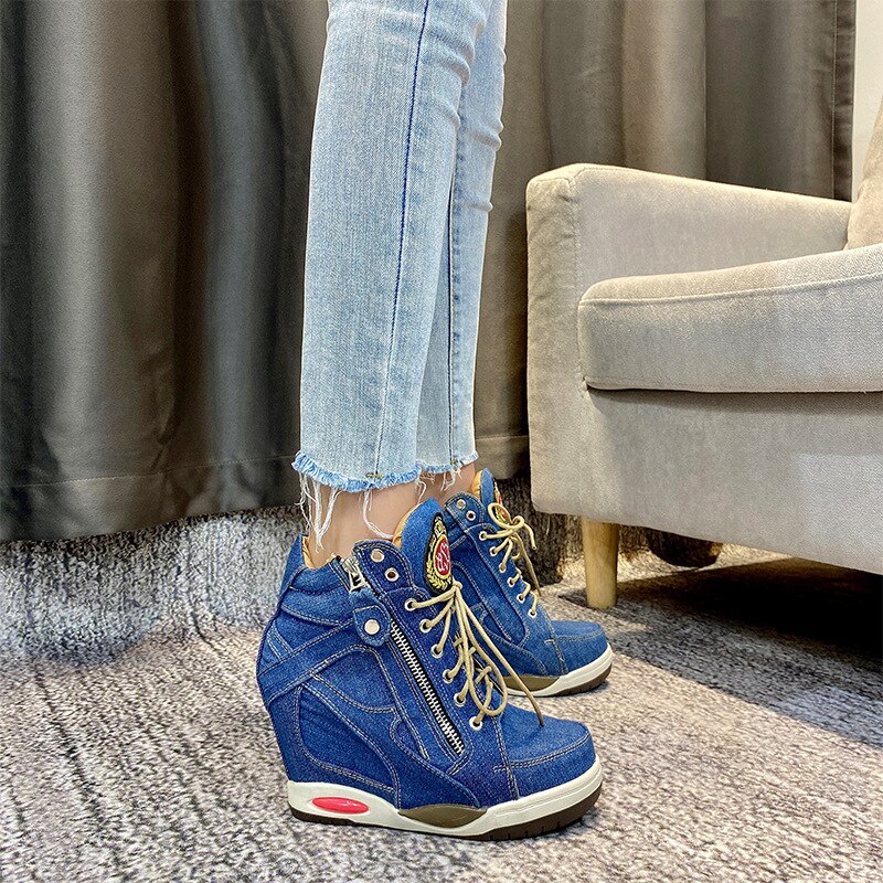Women-s-Denim-Sneakers-35-41-Wedges-high-Top-Platform-Casual-Woman-Zipper-Vulcanized-Shoes-Thick-5